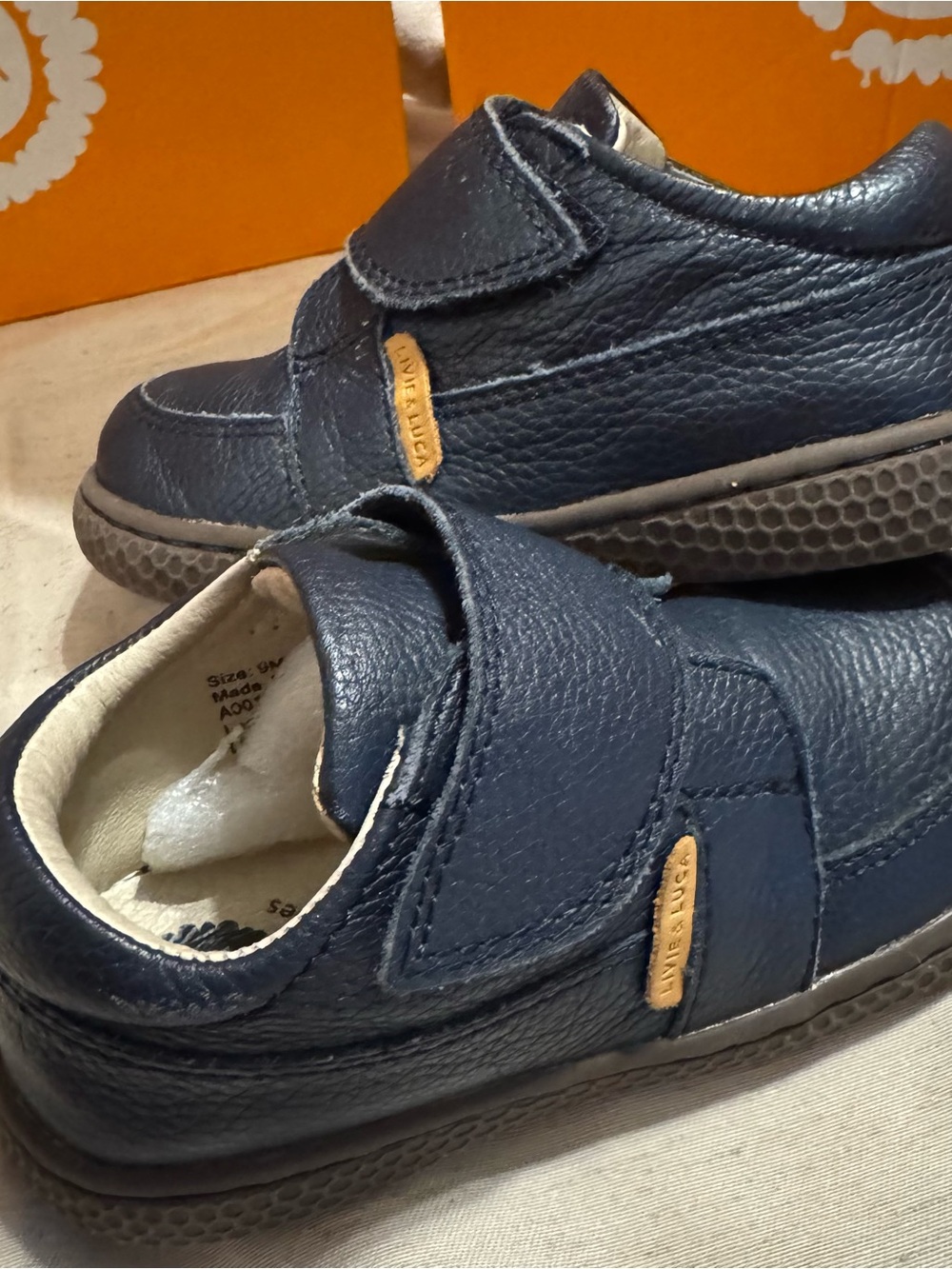 Livie & Luca Maverick Navy Leather School Uniform Loafers Toddler 9
